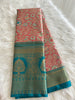 Dusty Orange Floral Kanchi Tissue Pattu