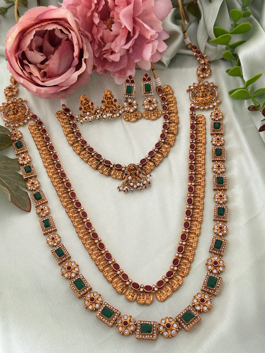 Khushalini Bridal Combo Set (With 2 Pair of Earrings)