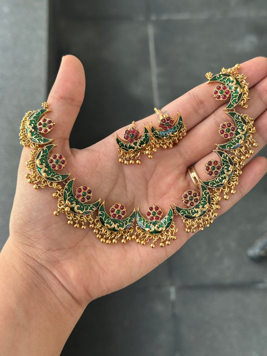 Meenakaari Chandabali Necklace