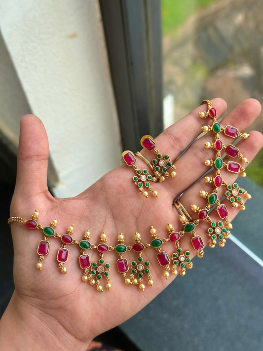 Ruby X Emerald Kemp Necklace
