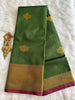 Olive Green Soft Silk Saree