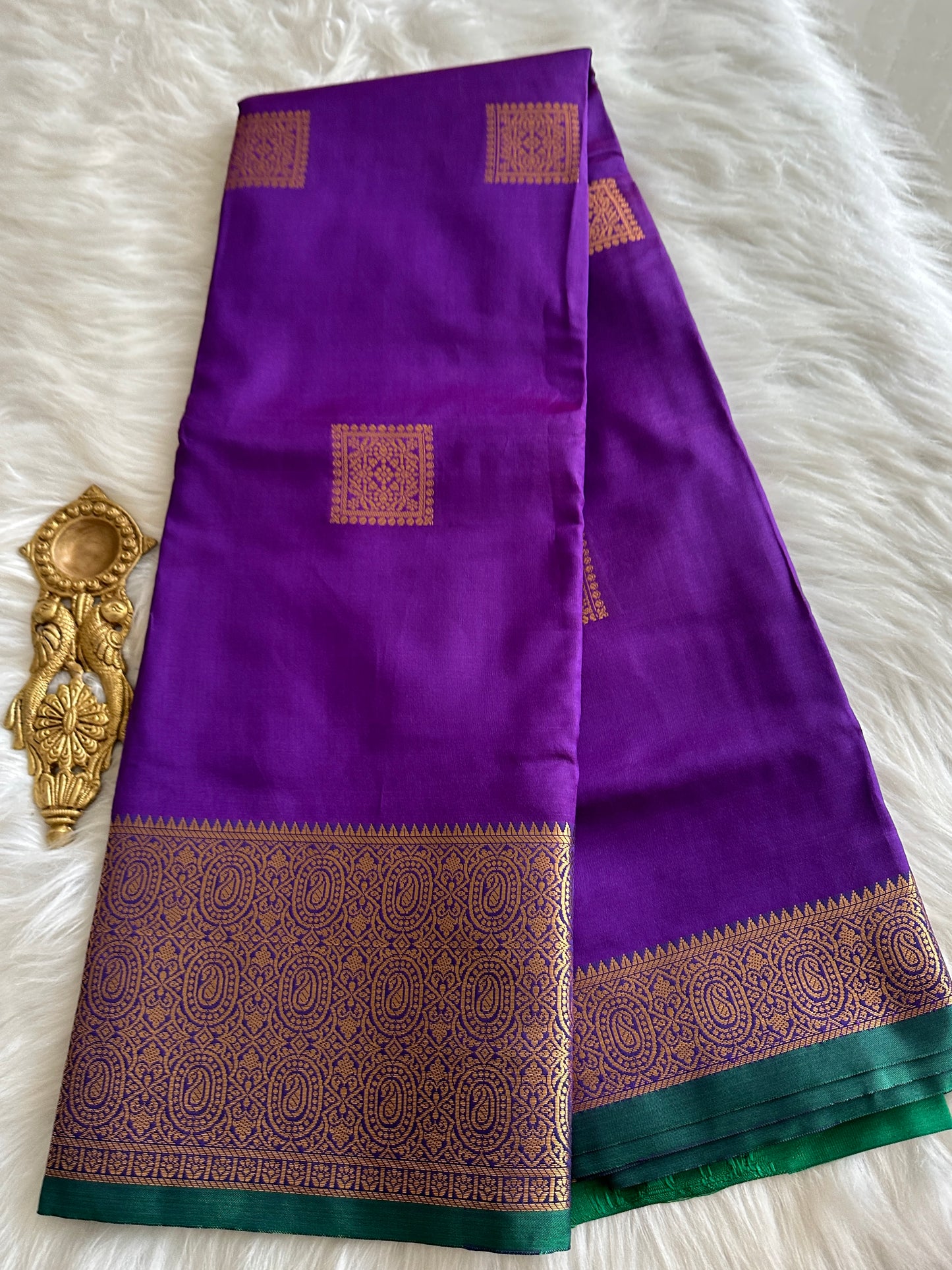 Cadbury Purple Soft Silk Saree