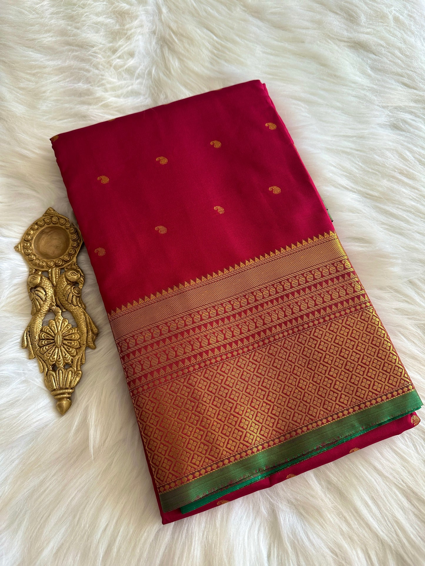 Red Manga Butta Soft Silk Saree