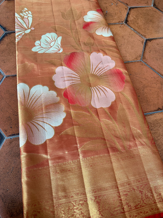 Self Embroidered Semi Kanchi Pattu