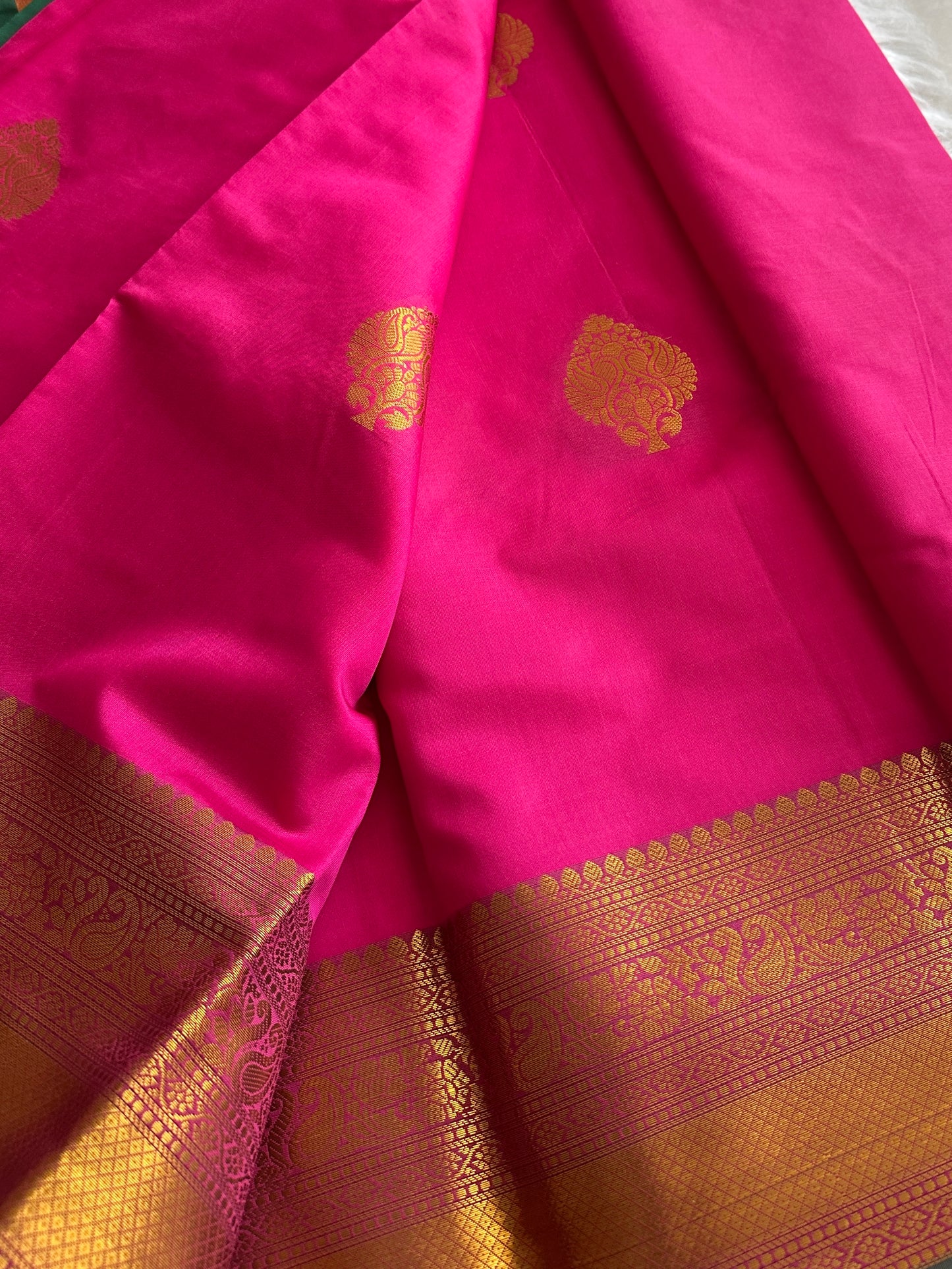 Pop pink soft silk saree