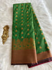 Avocado Green Soft silk saree