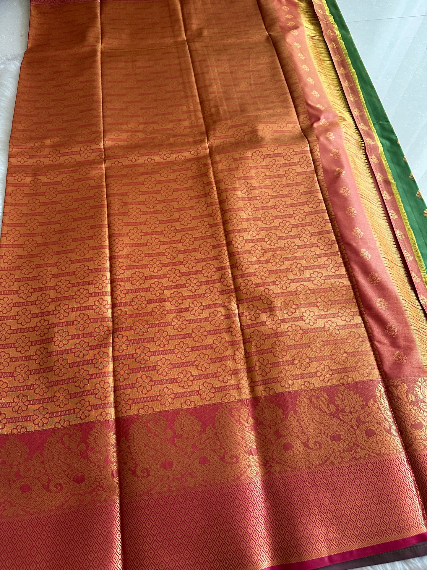 Avocado Green Soft silk saree