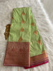 Pistah green Soft silk
