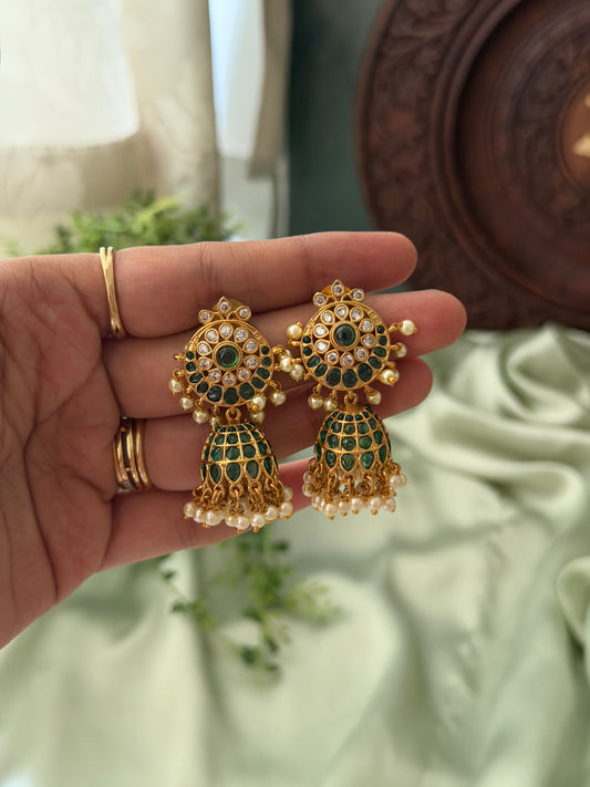Kempu Shalaja Jhumkas