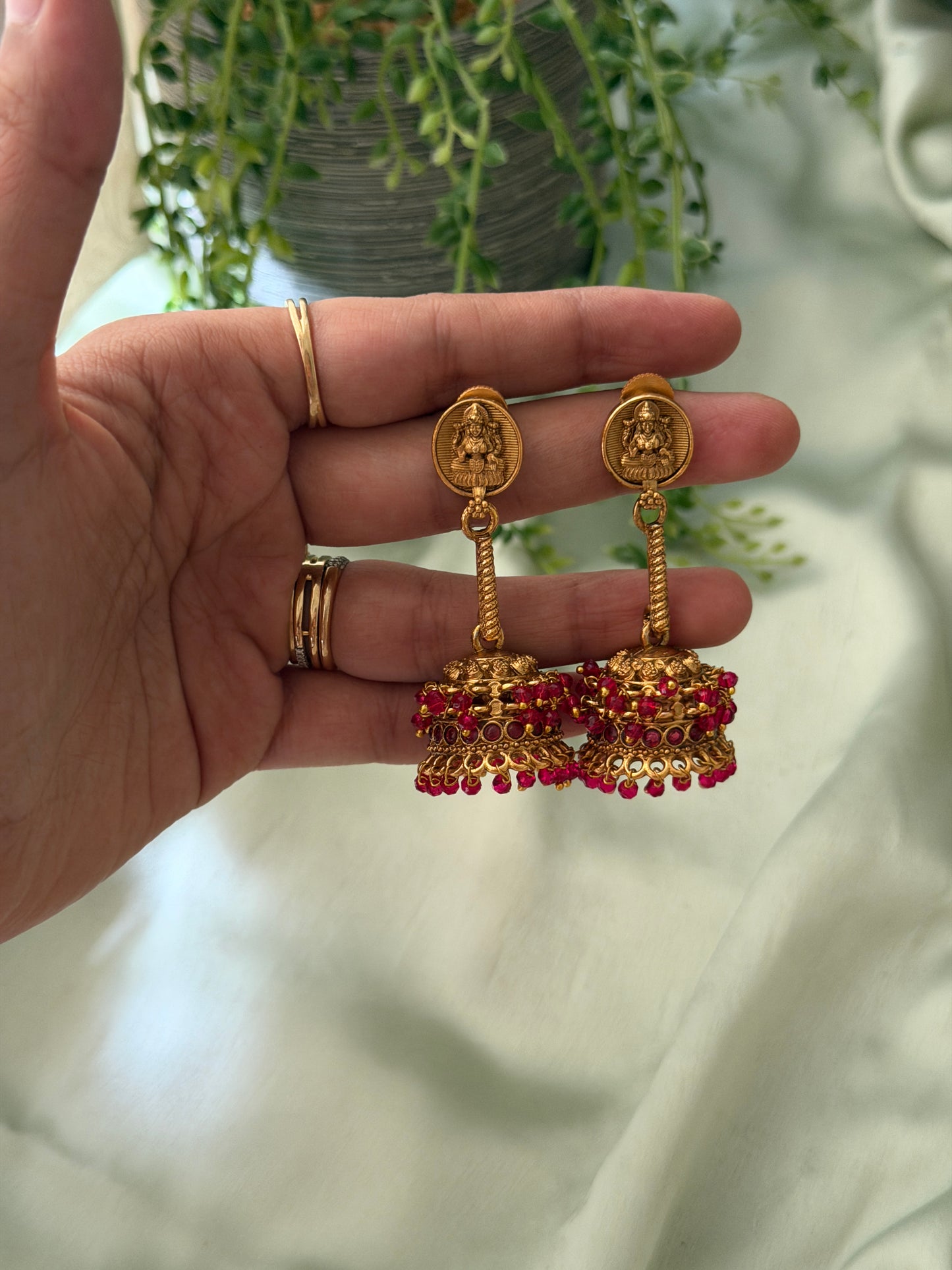 Coloured Umbrella Jhumkas(with Idol)