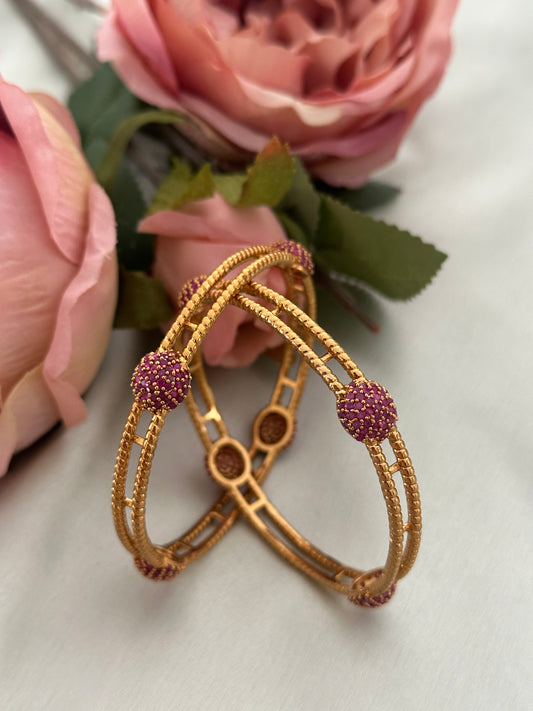Ruby Ball Bangles