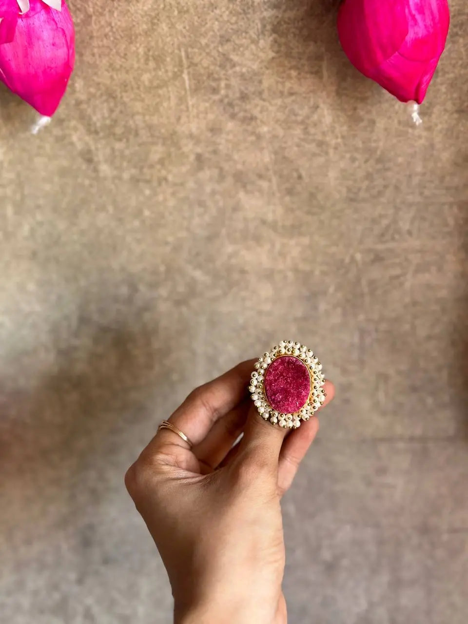 Rani Pink Pearl Ring