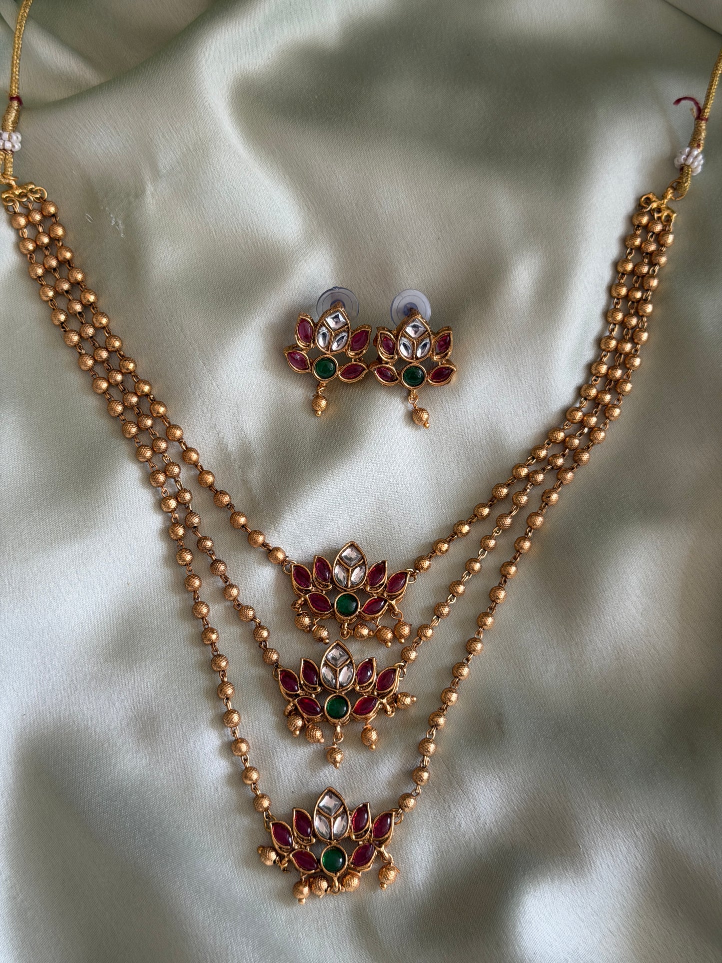 Triple Layer beaded necklace