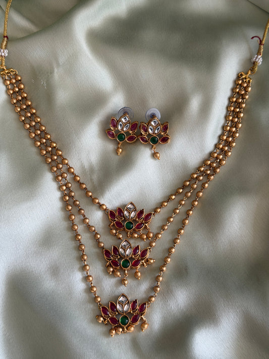 Triple Layer beaded necklace