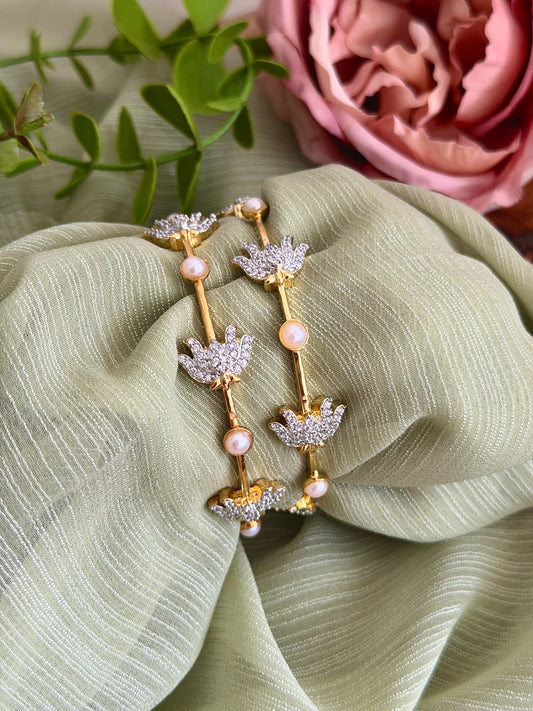 Pearl x Diamond Lotus Bangles