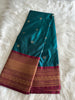Deep Ocean Blue Semi Kanchivaram Pattu