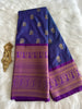 Cobalt Purple Dual Tone Semi Kanchivaram Pattu