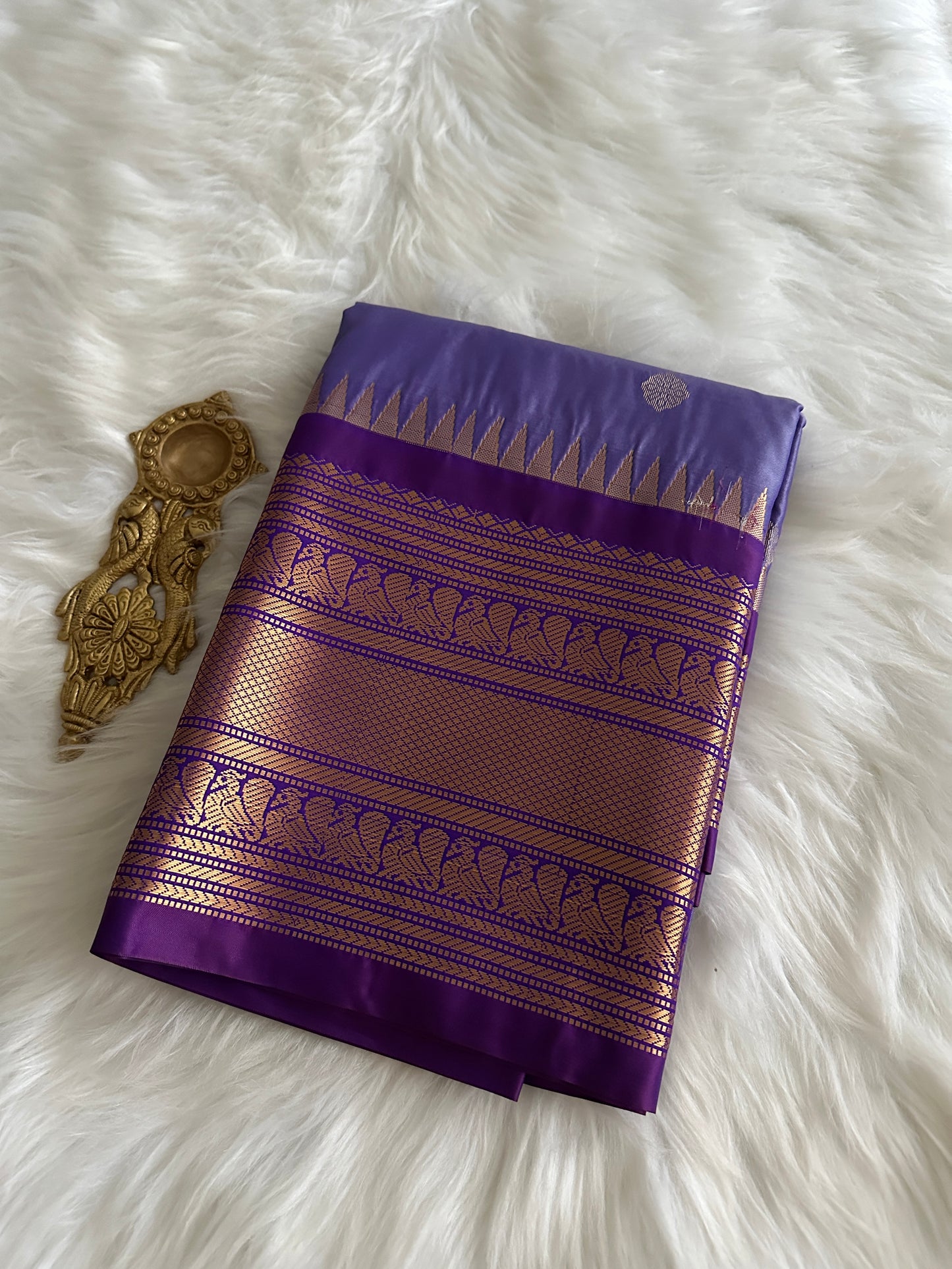Medium Purple Semi Kanchivaram Pattu