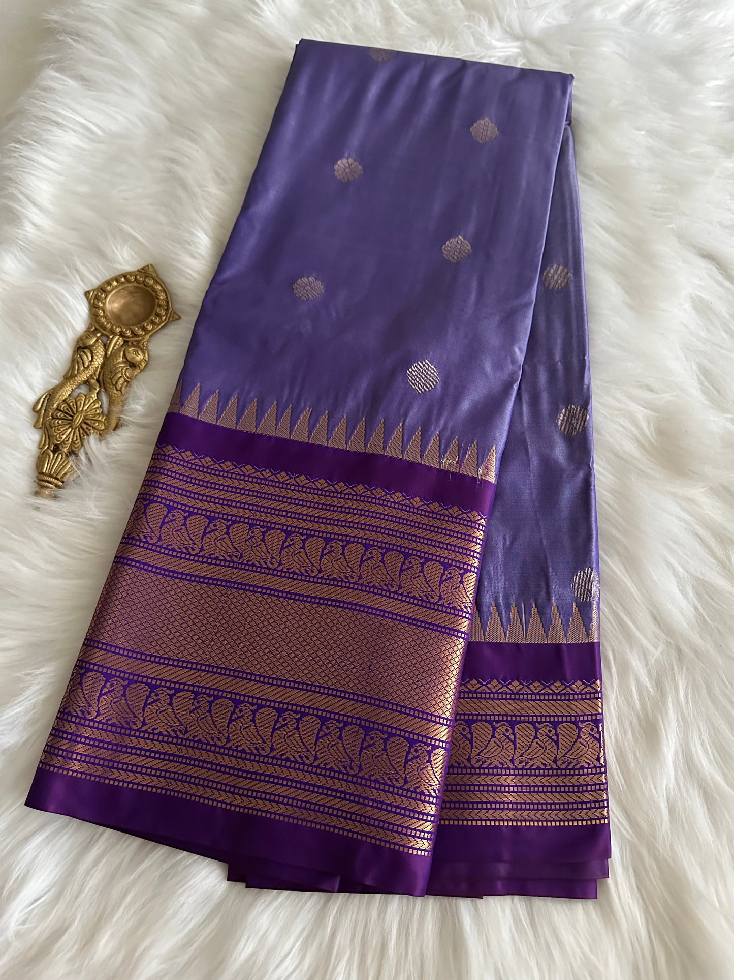 Medium Purple Semi Kanchivaram Pattu