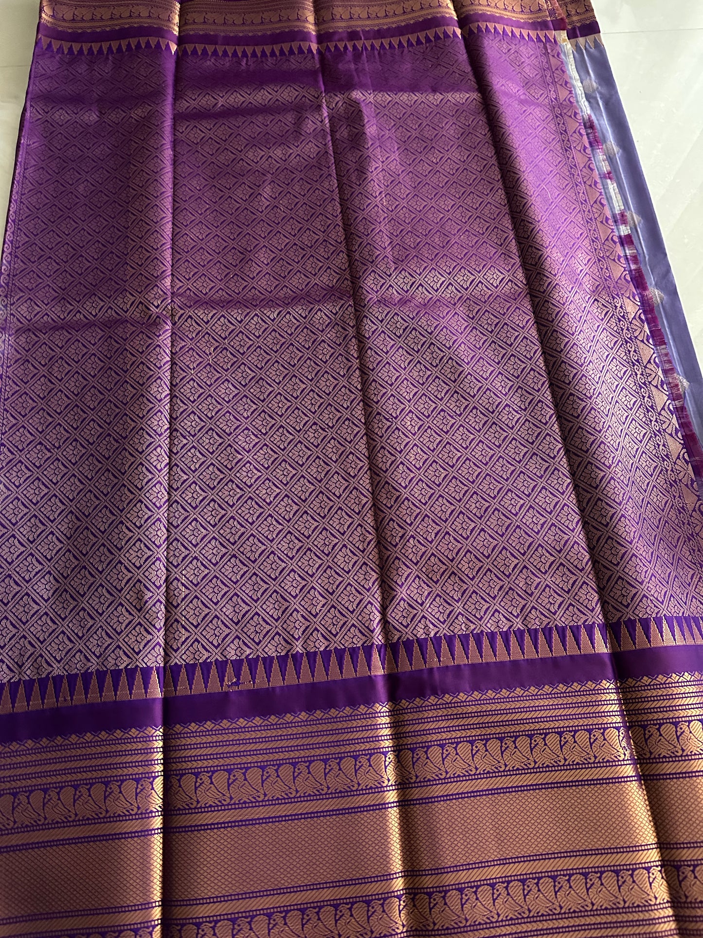Medium Purple Semi Kanchivaram Pattu