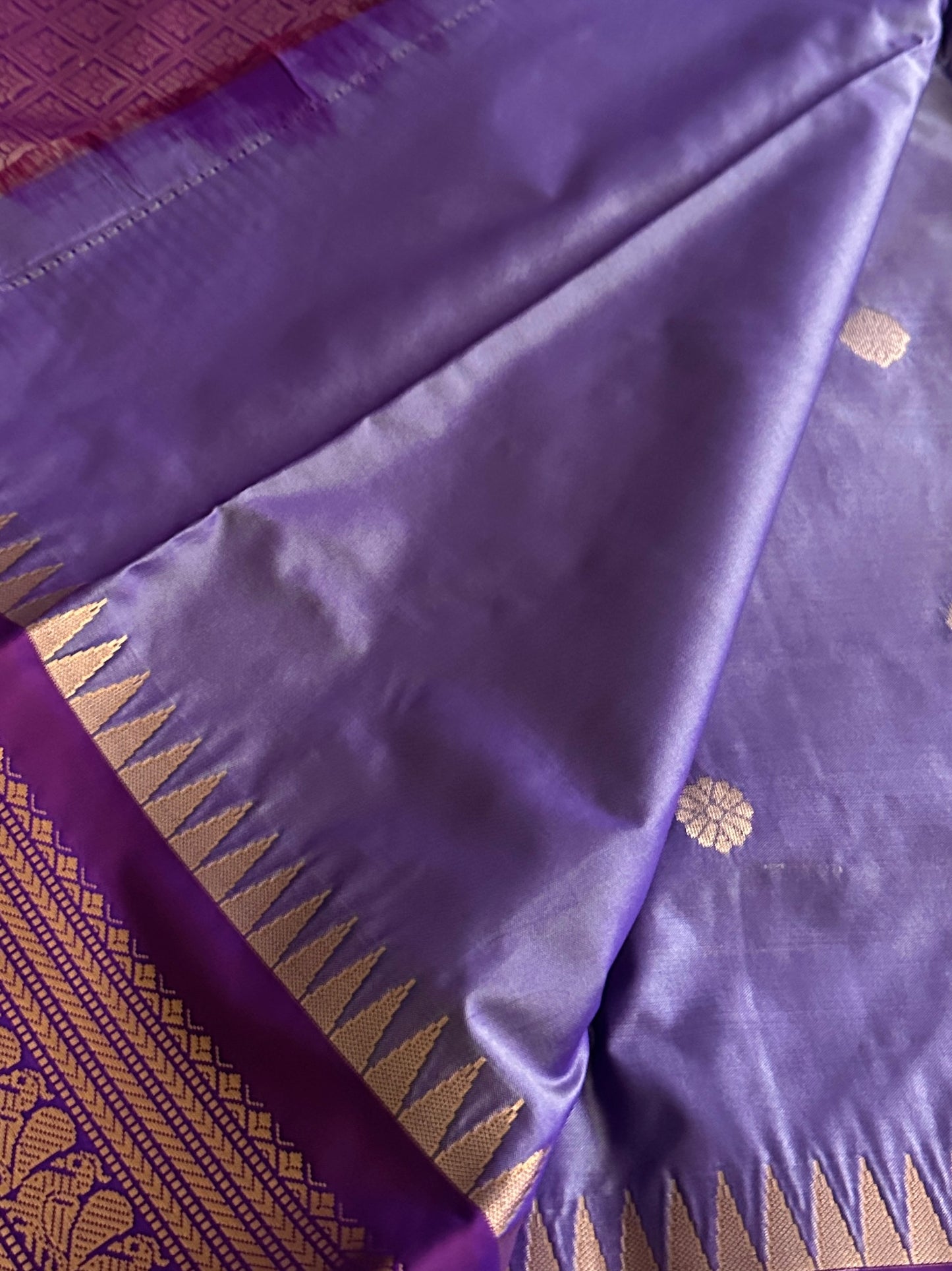 Medium Purple Semi Kanchivaram Pattu