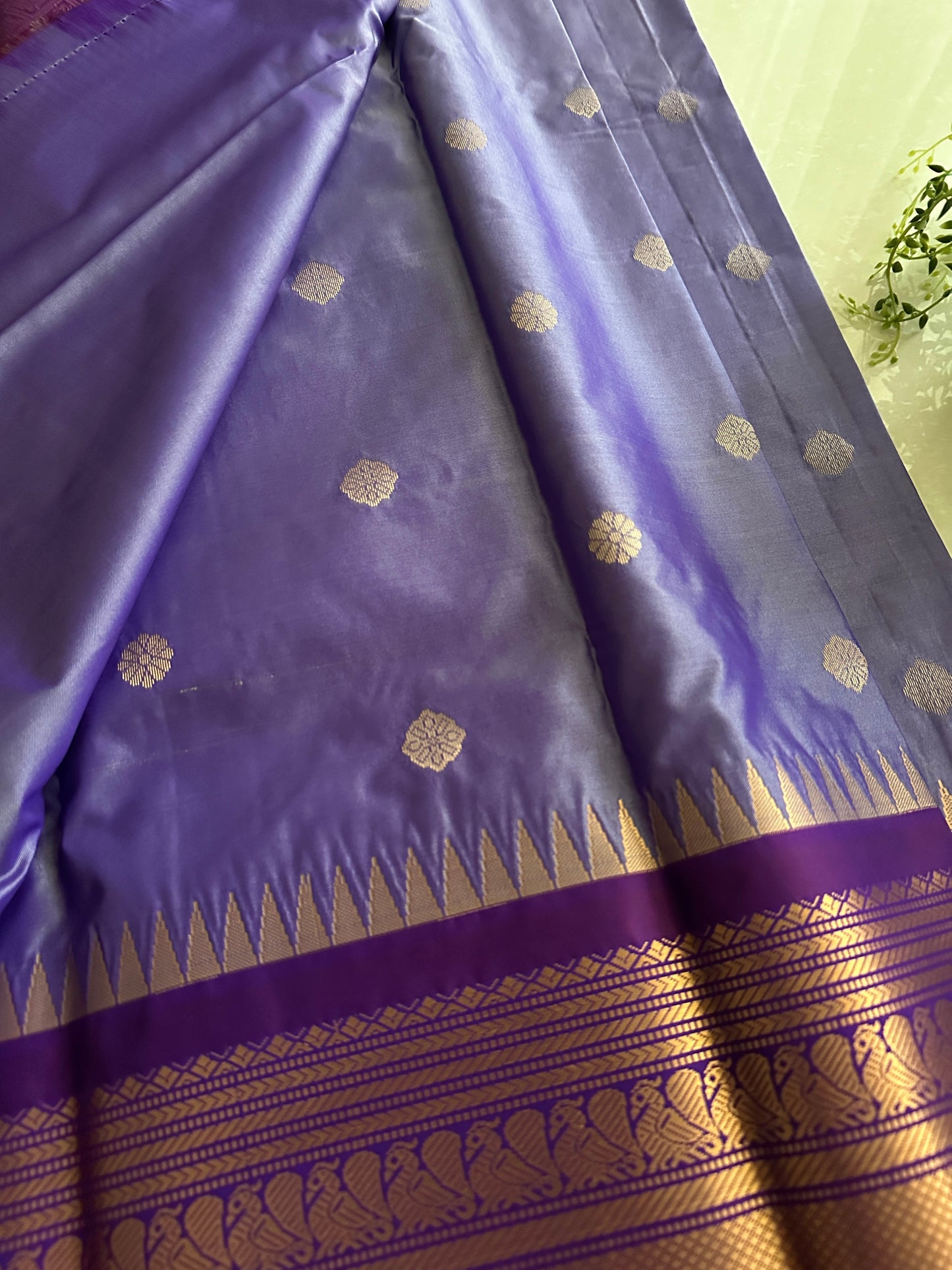 Medium Purple Semi Kanchivaram Pattu