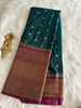 Deep Teal Blue Semi Kanchivaram Pattu