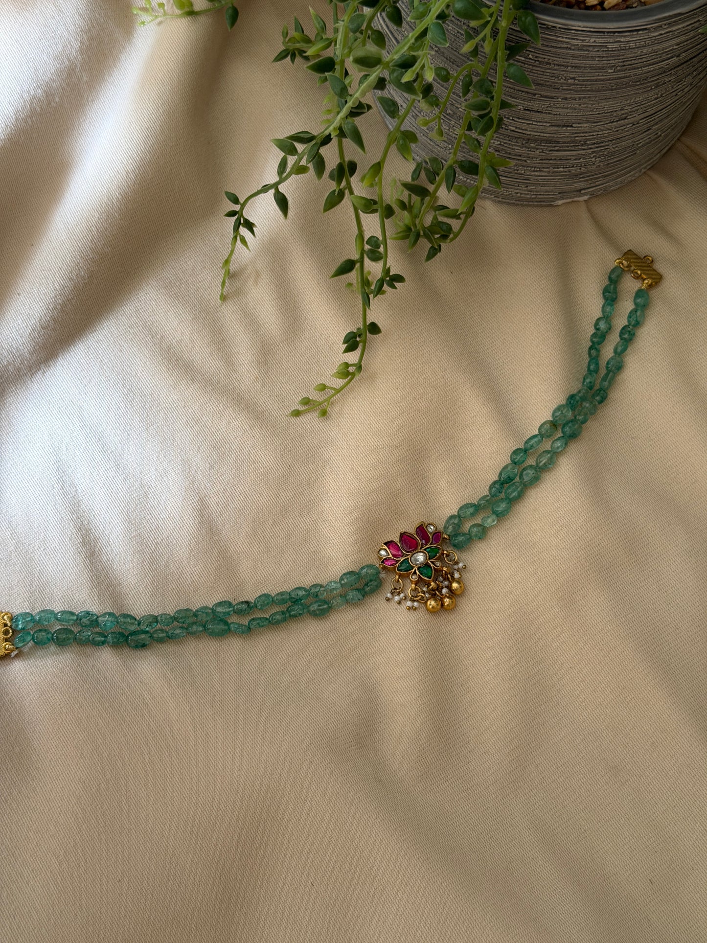 Baby Jadau Lotus Premium Choker