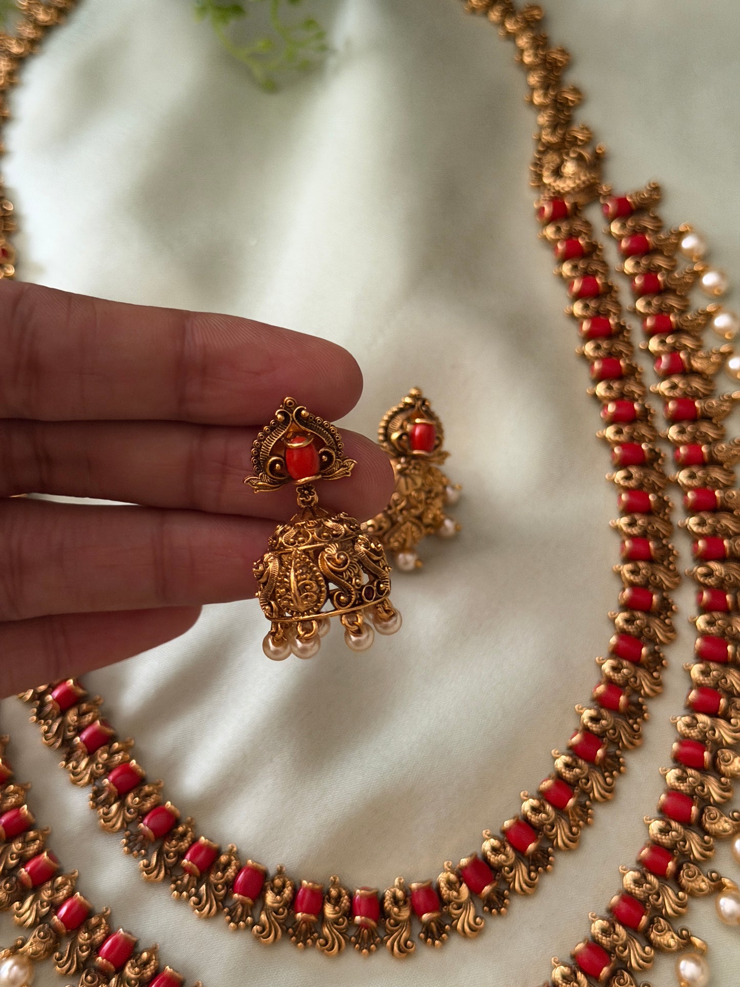 Garima Coral Dual Layer Haaram