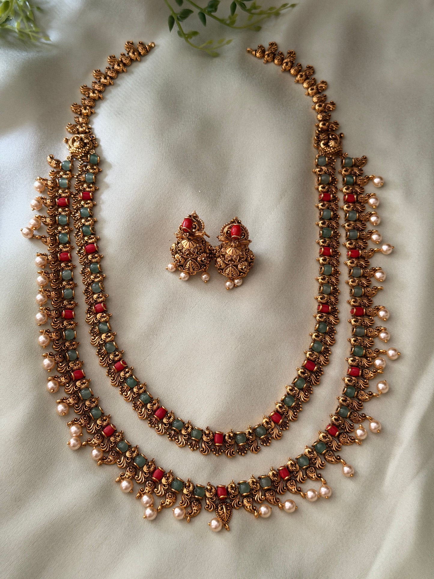 Garima Coral Dual Layer Haaram