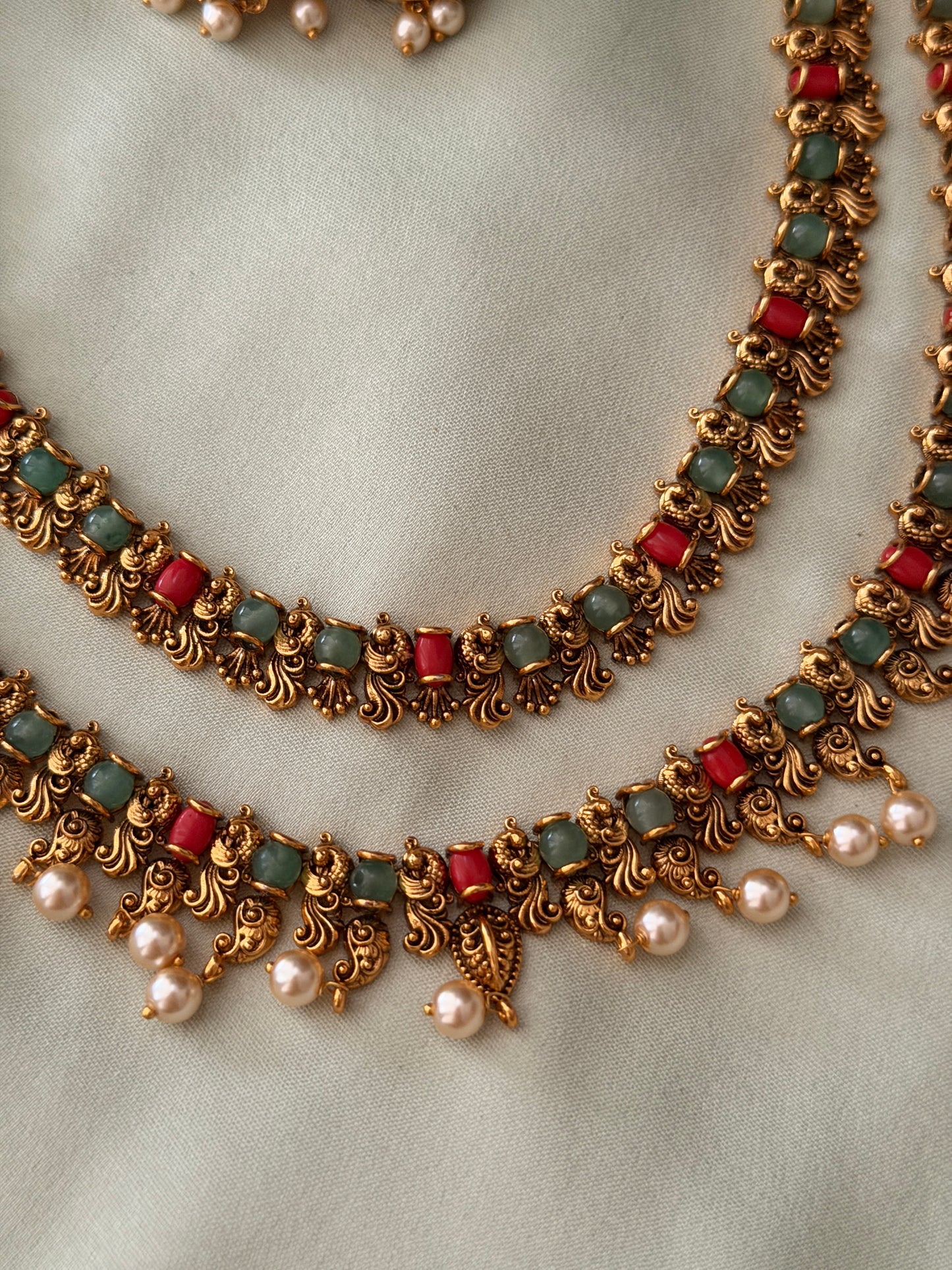 Garima Coral Dual Layer Haaram
