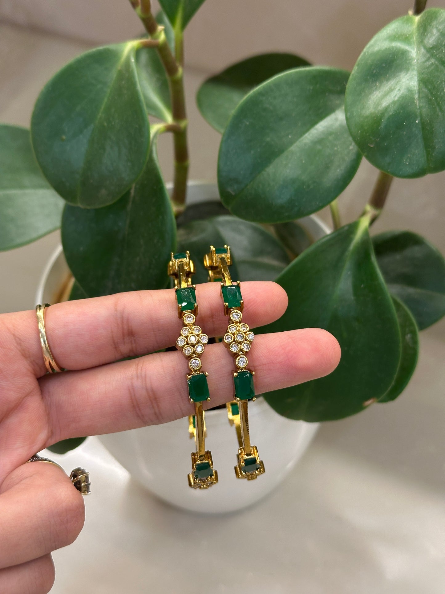 Emerald Flora Bangles