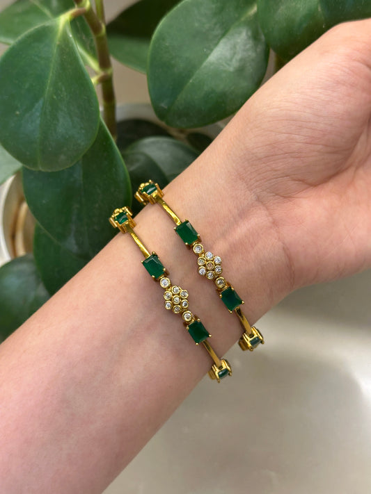 Emerald Flora Bangles