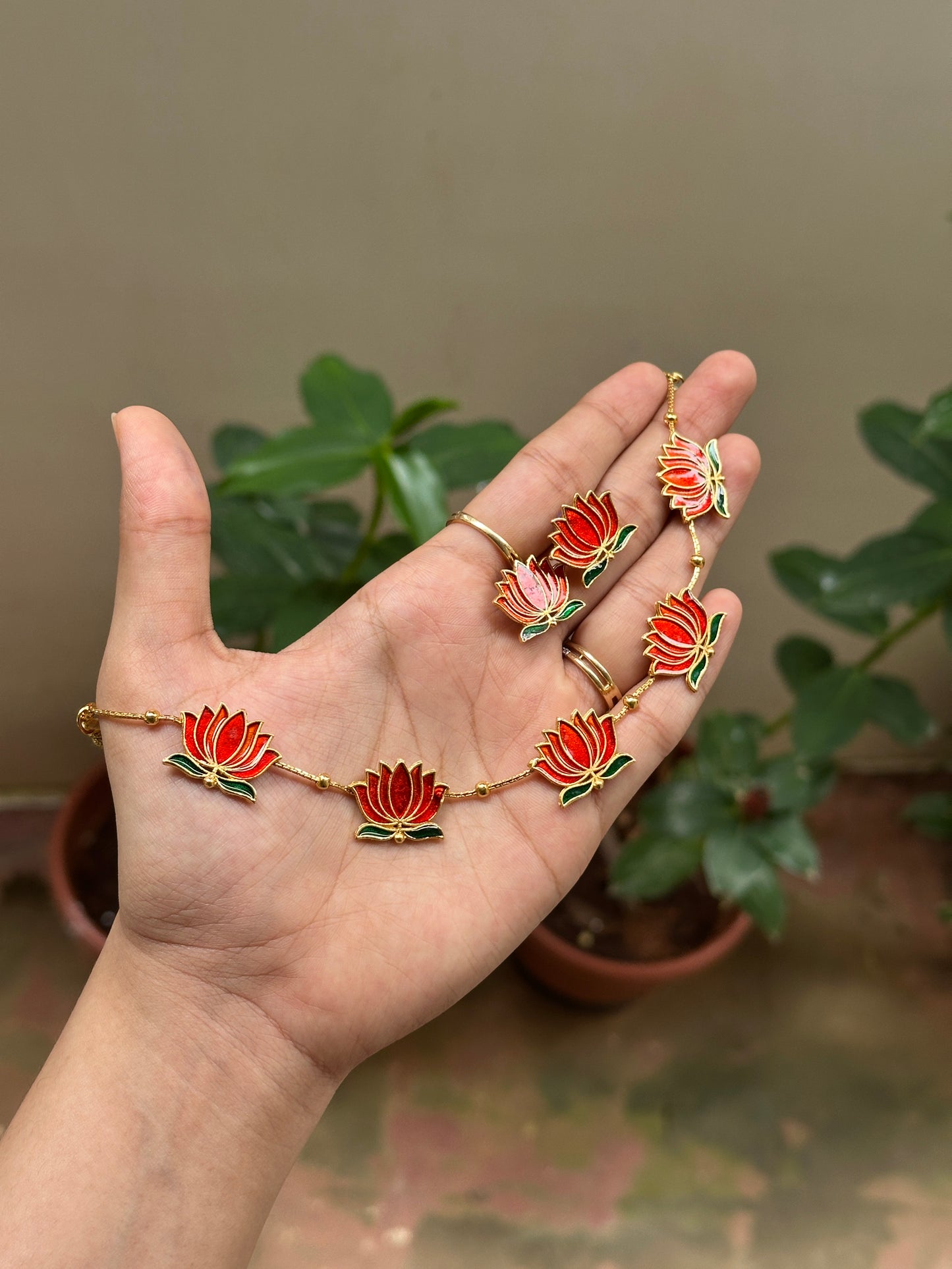 Manju Inspired Lotus Choker