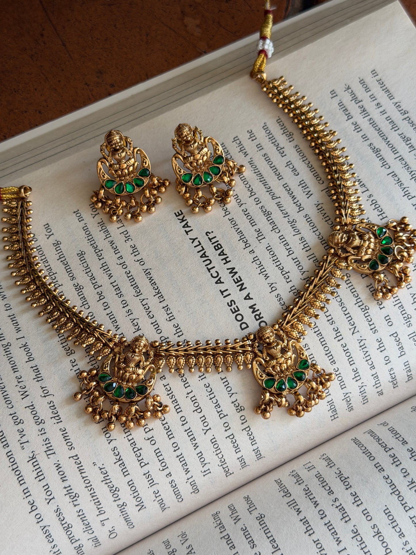 Triple Pendant Antique Necklace
