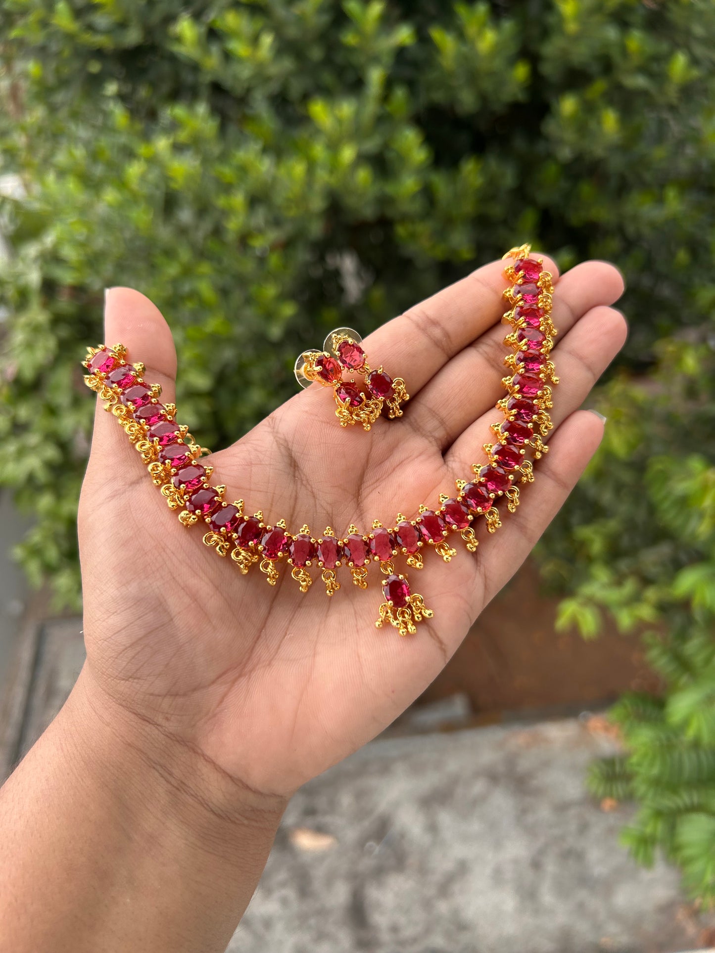 Ruby Ghungroo Necklace