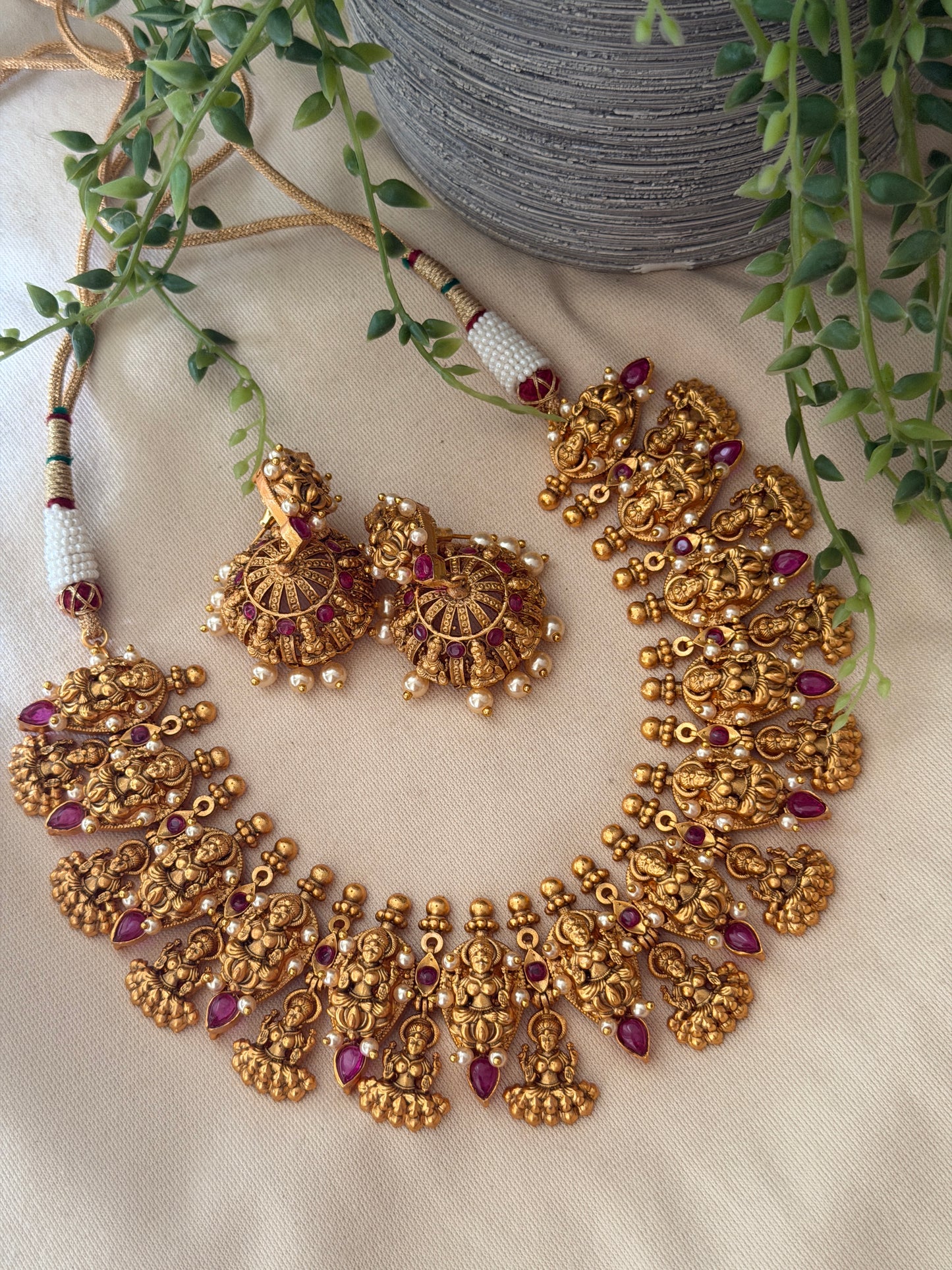 Devi Ruby Mullamottu Necklace