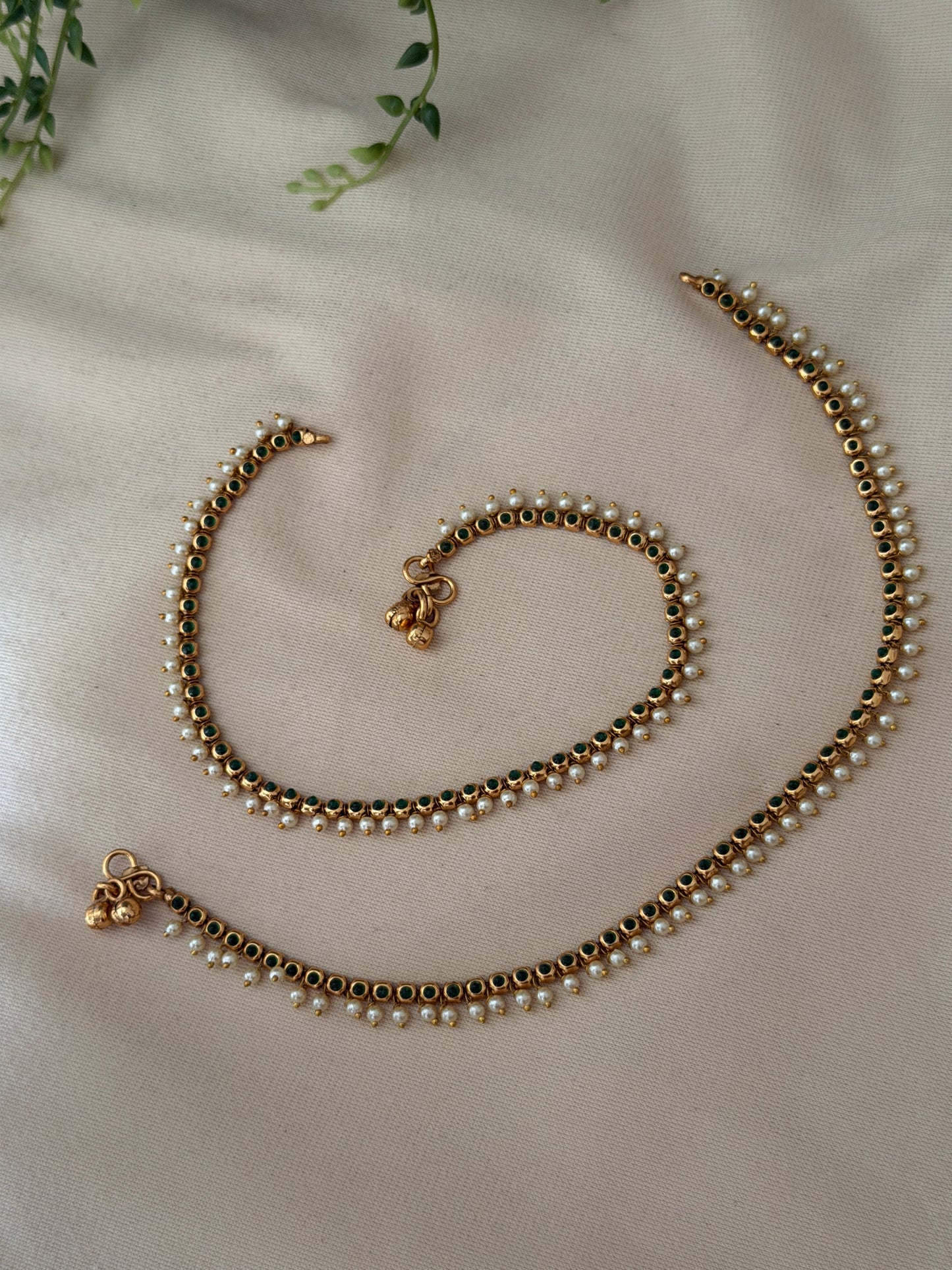 Emerald x Pearl Anklets