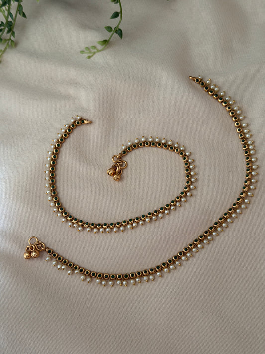 Emerald x Pearl Anklets
