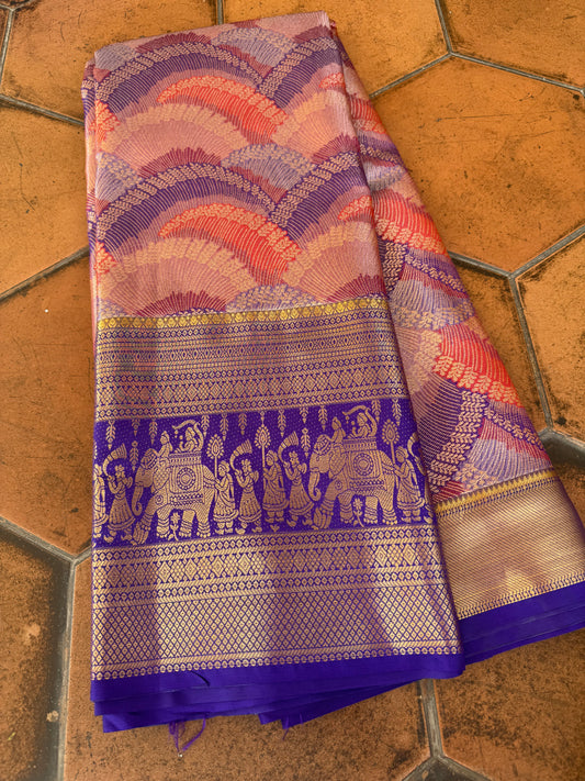 Purple x Orange Mazhavil Pattu
