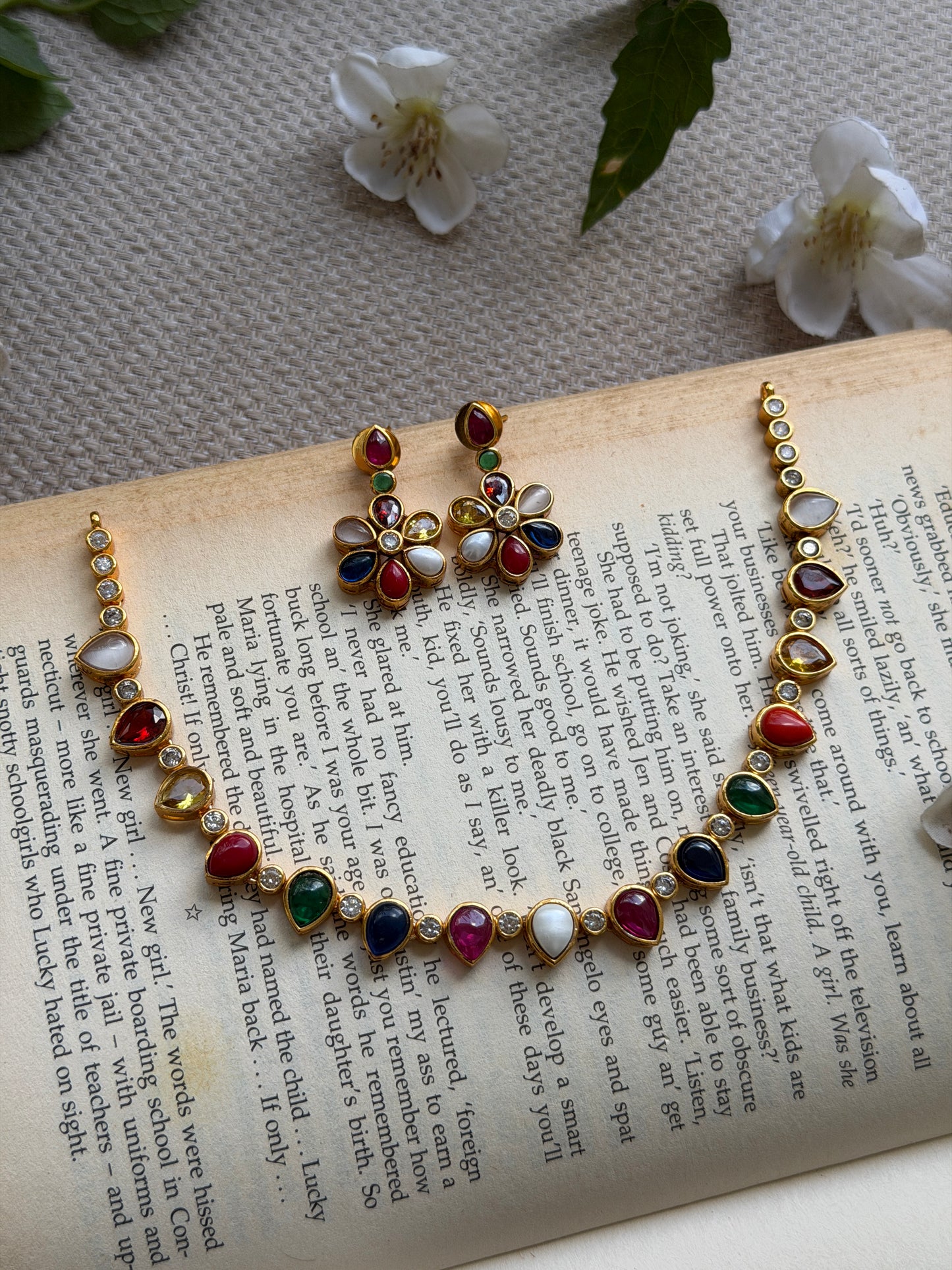 Tear Drop Premium Kempu Necklace