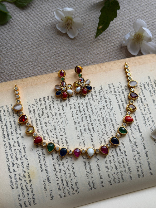 Tear Drop Premium Kempu Necklace