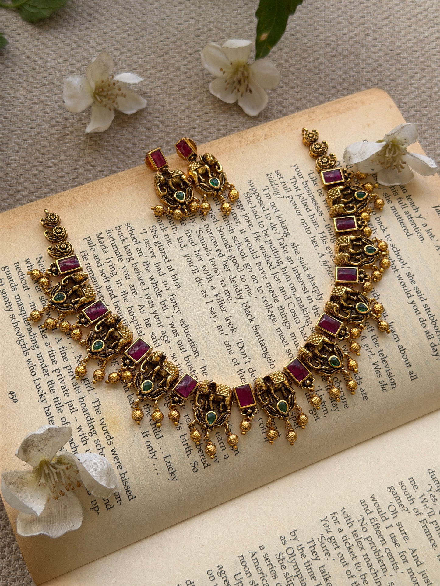 Tusker Square Stone Necklace