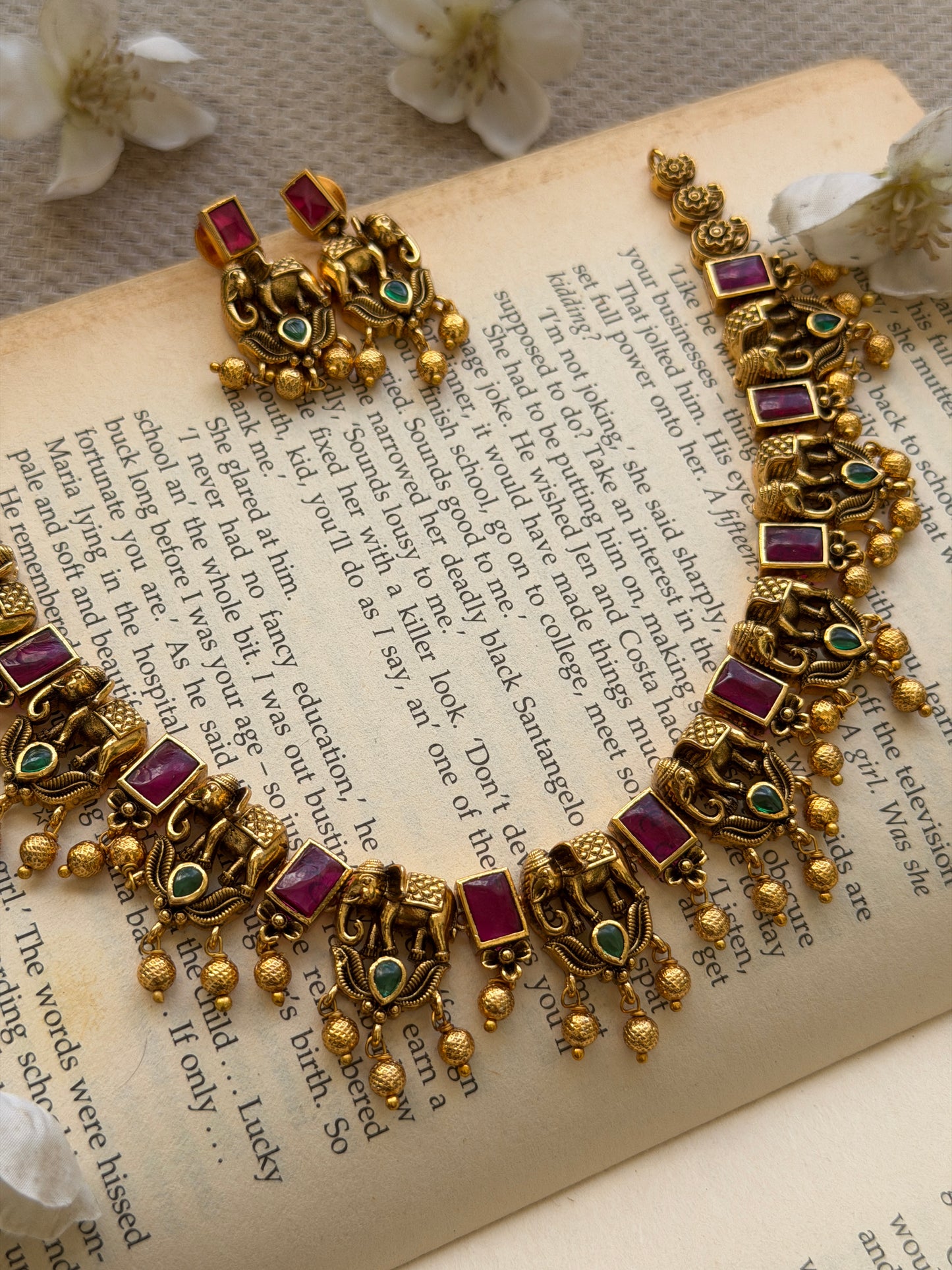 Tusker Square Stone Necklace
