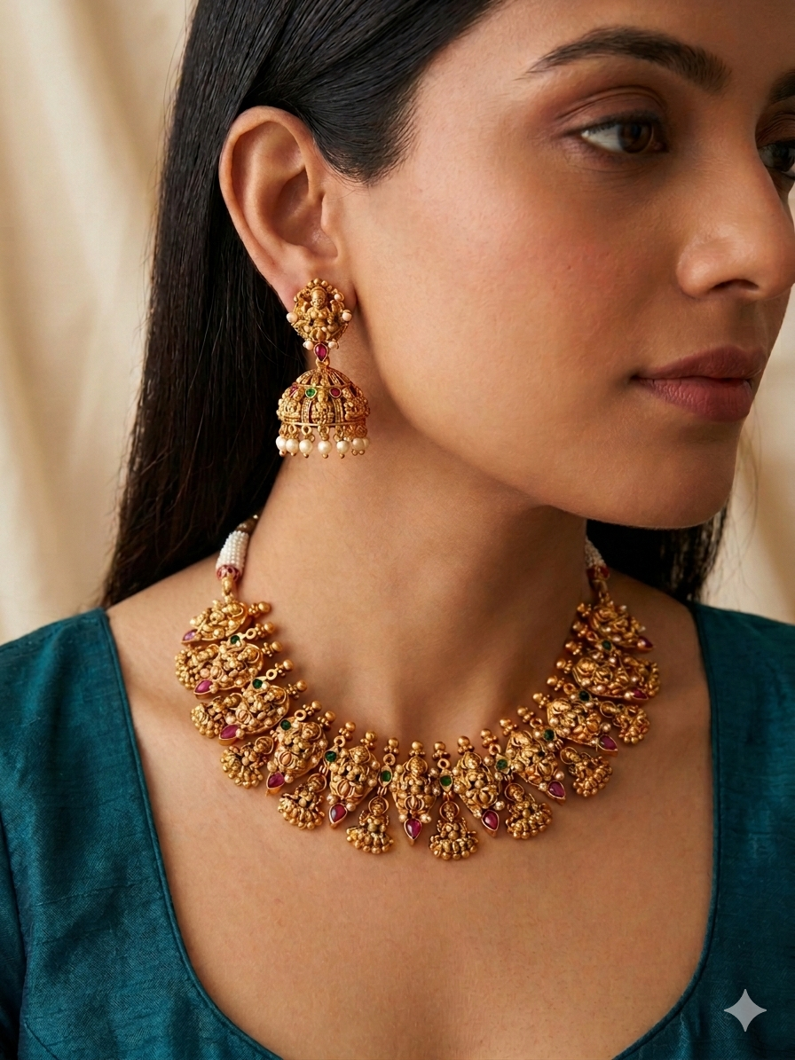 Devi Ruby Mullamottu Necklace
