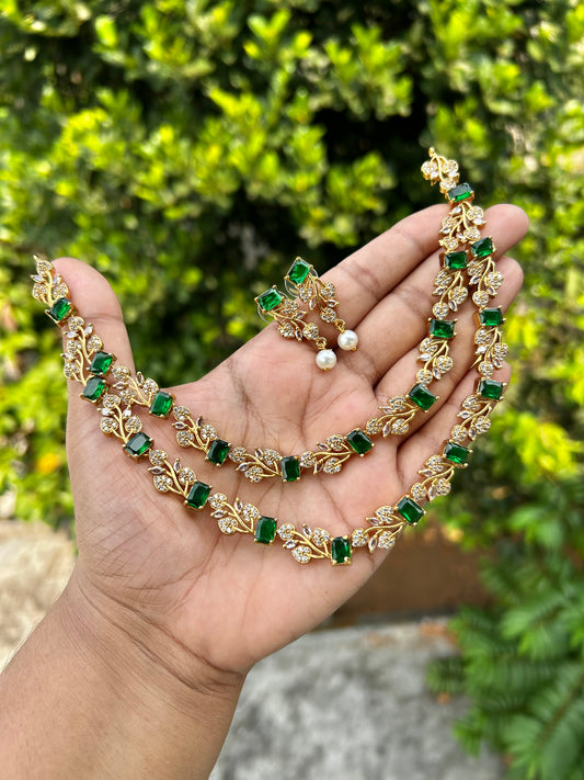 AD double Layer Vine Necklace