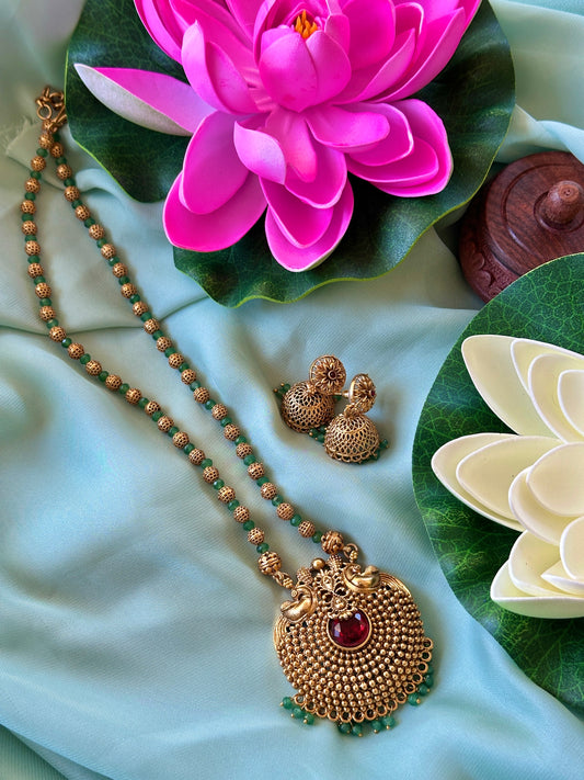 Priti Ruby Stone Pastel Chain Set