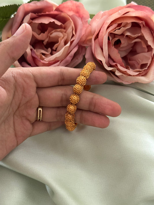 Matte gold ball bangle (single piece)