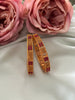 Square Ruby stone matte bangles 2.4