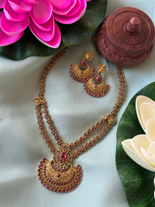 Asma Ruby dual Layer Necklace